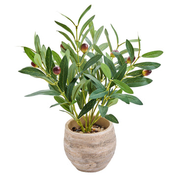 14" Small Artificial Potted Plant with Decorative Branches & Fruit