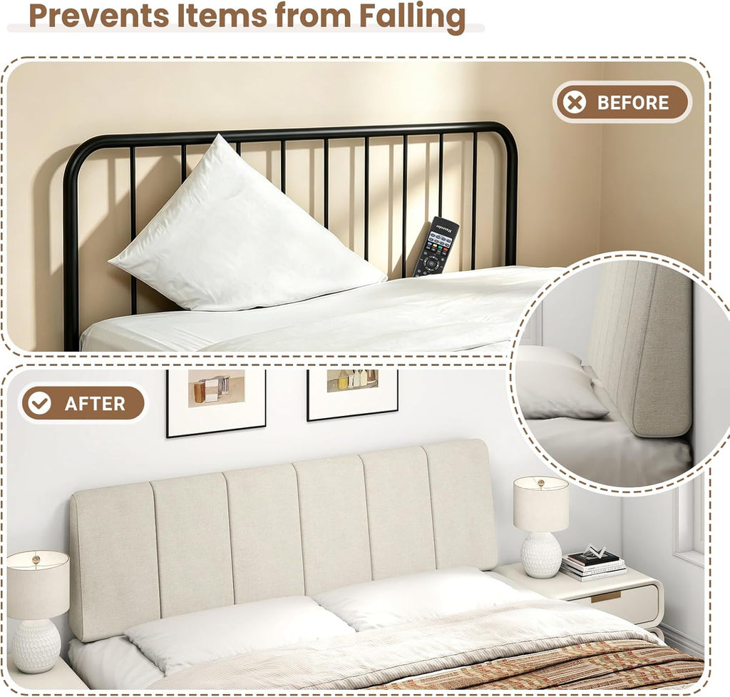 Queen Headboard Only-No Assembly, Upholstered Headboard Queen Linen Fabric Modern Style Headboards Extra-Thick, Beige
