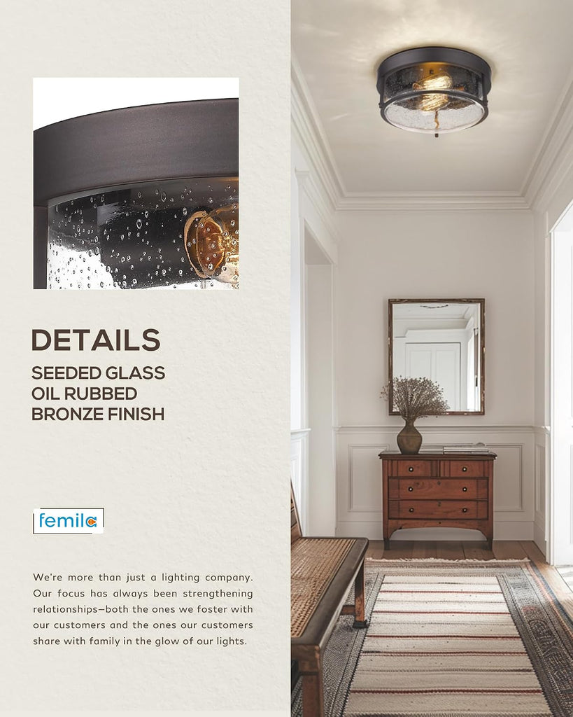 Flush Mount Light Fixture, 12" Ceiling Light Fixtures, Farmhouse Porch Ceiling Lighting Outdoor