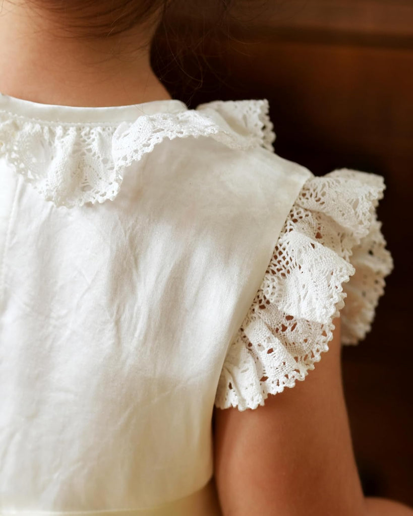 Vintage Toddler Girl White Lace Heirloom Dress Birthday Party Outfit 12M
