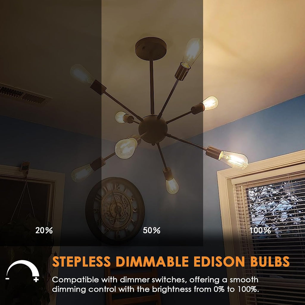 Vintage LED Edison Bulbs, ST58 Dimmable 4W E26 LED Bulb 40W Equivalent, 3000K Soft White Led Light Bulbs, Antique LED