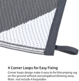 Outdoor Rug, Reversible Waterproof Plastic Patio Mat, UV Resistant Large Floor Mat with Carry Bag, P