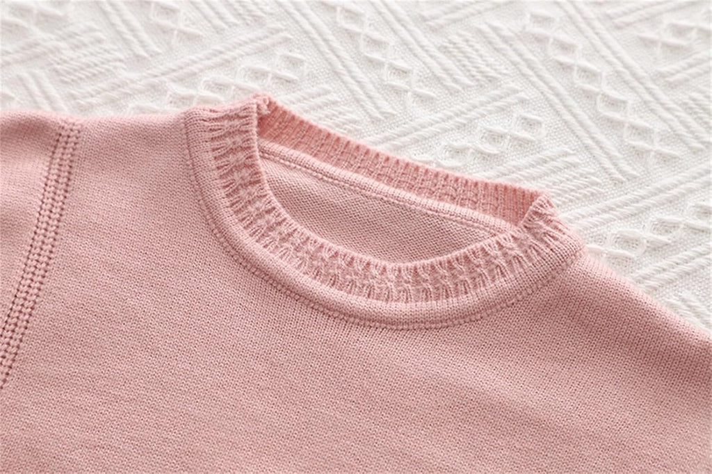 Infant Toddler Girls Long Sleeve Sweet Bow Sweater Two Piece Set Fashion Preppy Knit Two Dresses Baby (RD1, )