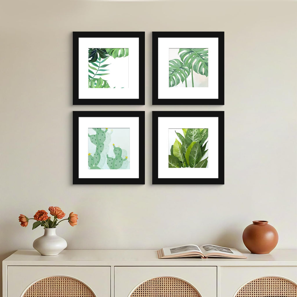 12x12 Picture Frame Black Set of 6, Diamond Art Painting Frames Display Photo 8x8 or 12 x 12 without Mat, Wall