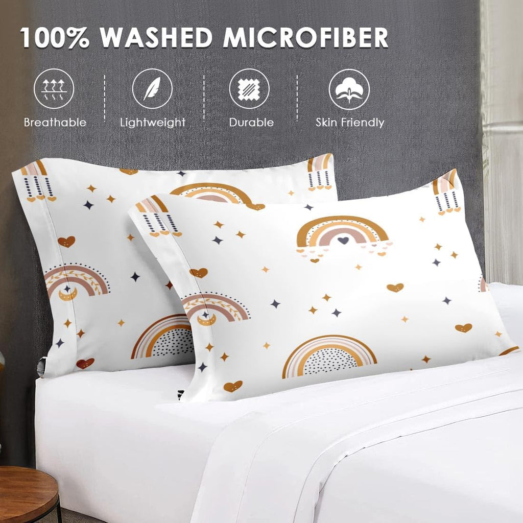 King Comforter Set with Sheets, 7 Pieces Boho Rainbow Bedding