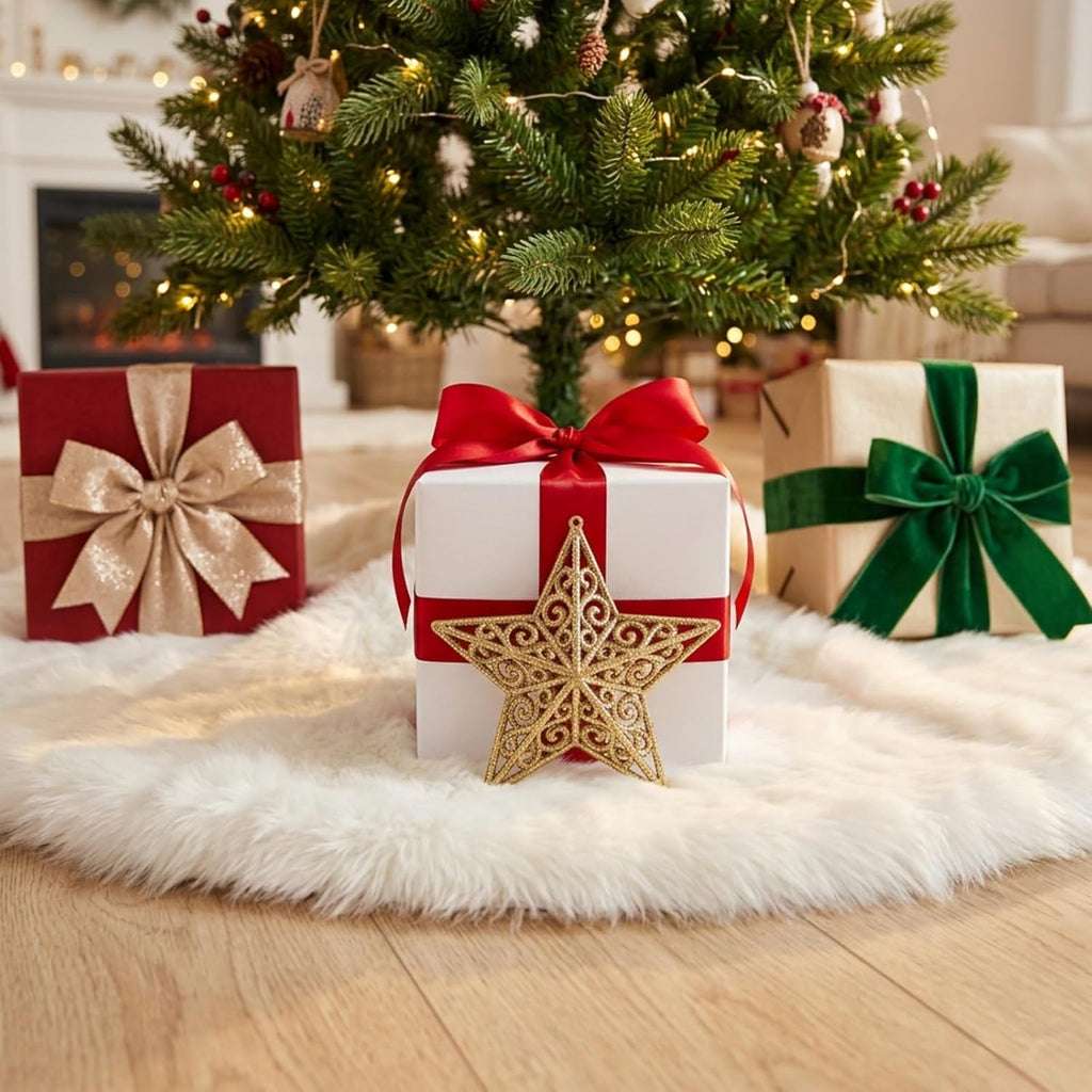 48 inch Christmas Tree Skirt Faux Fur Xmas Tree Skirt Christmas Decorations Holiday Tree Ornaments Tree Decoration