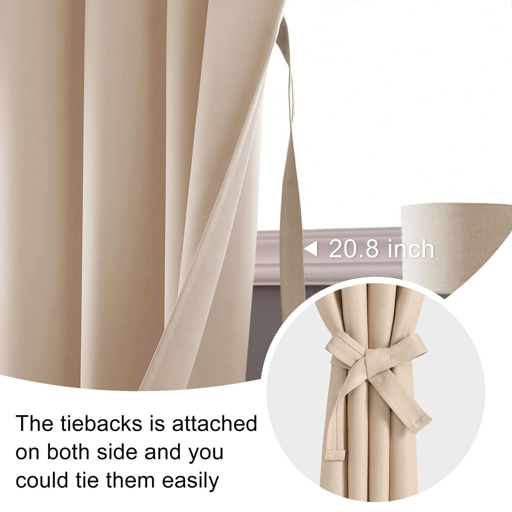 Short Blackout Curtains for Small Window - Cafe Room Darkening Privacy Thermal Insulated Half Window Curtains Tiers