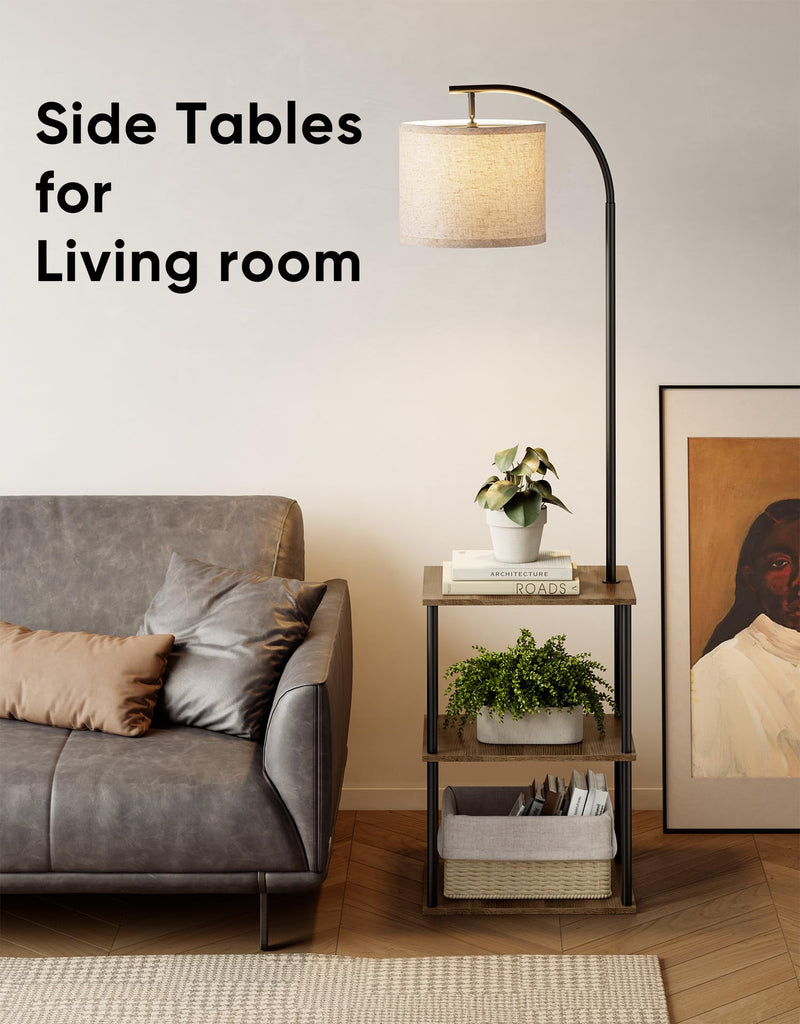 Floor Lamp with Table,Night Stand Lamp,End Side Table