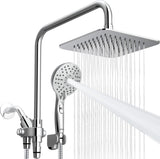 Dual Shower Head Combo, 8'' High Pressure Rain Shower Head with Handheld Spray, 6+1 Spray Settings Handheld Showerhead