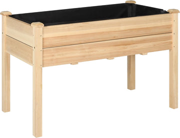 48"W x 24"D x 30"H Raised Garden Bed, Cedar Garden Bed with Detachable Black Liner, Drainage Holes, Raised Garden