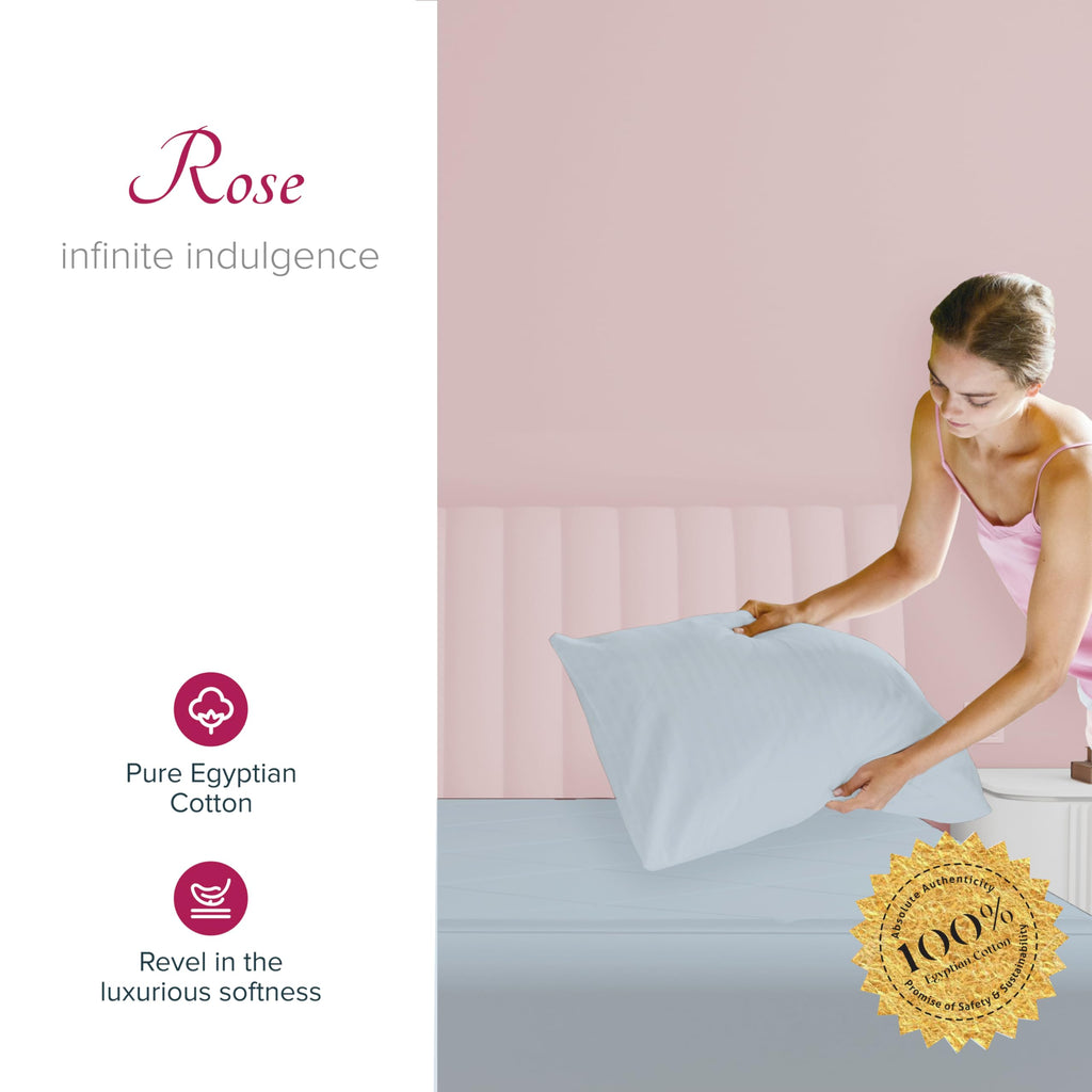 Linen King Size Pillow Cases - 1200 Series High Thread Count Egyptian Cotton Pillow Cases Set of 2 (Light Blue), Soft