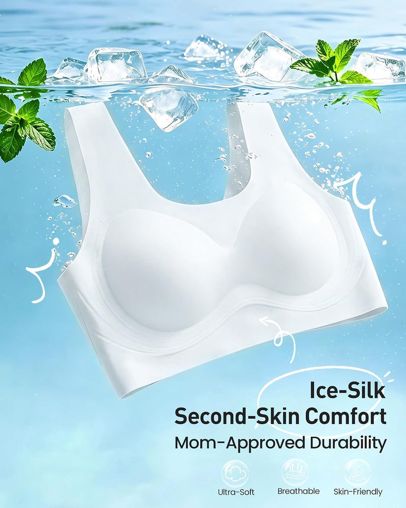 Girls Training Bras, Seamless Sports Bras with Removable Pads