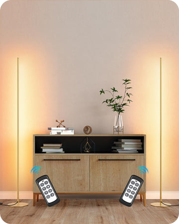 2 Pack 57.5" Corner Lamp with Remote, 7 CCT Adjustable & Dimmable