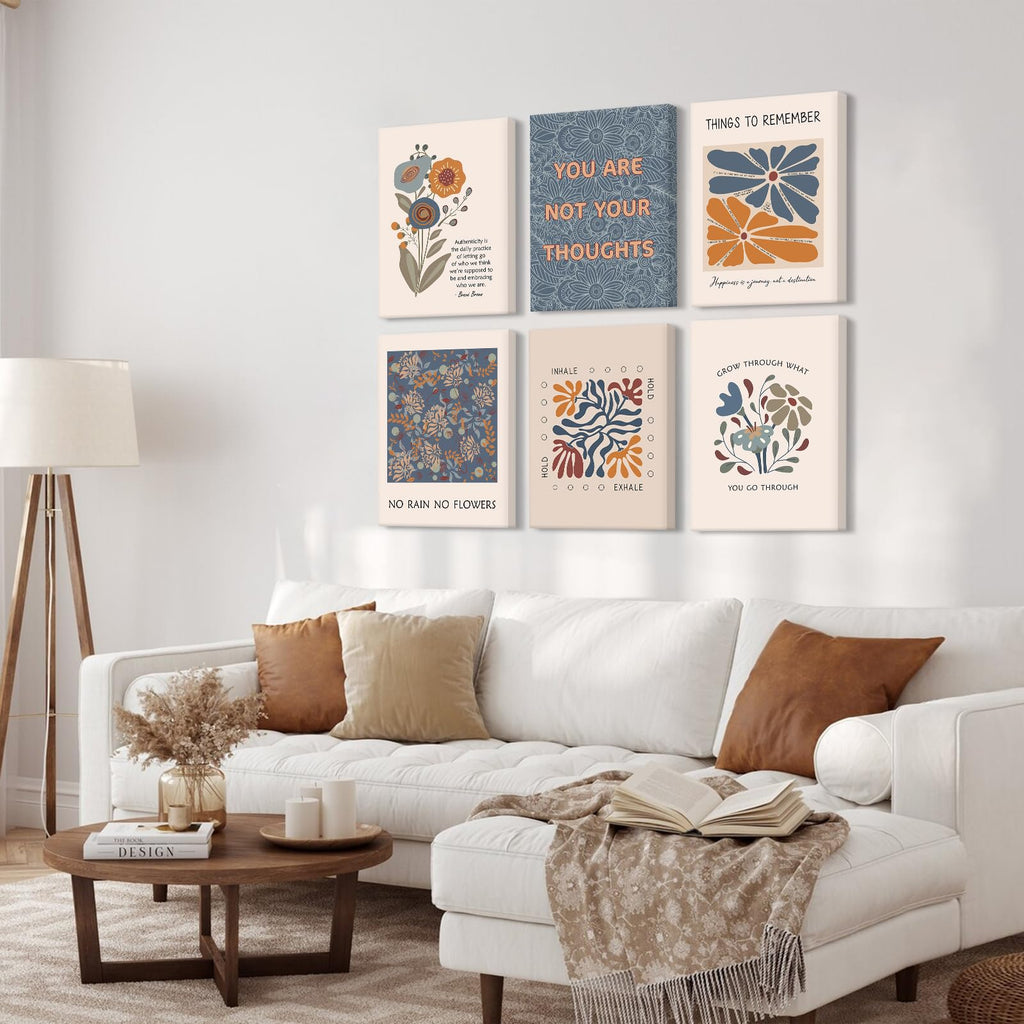 Mental Health Wall Art Poster Motivational Canvas Wall Decor Therapy Office Poster Decor Boho Inspirational Prints