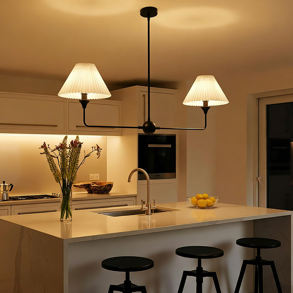 Black Linear Modern Farmhouse Chandelier Island