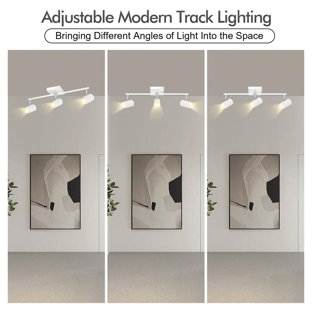 3 Light Track Lighting Fixtures Ceiling, Matte White Kitchen Lighting Fixtures Ceiling, Track Lights Ceiling