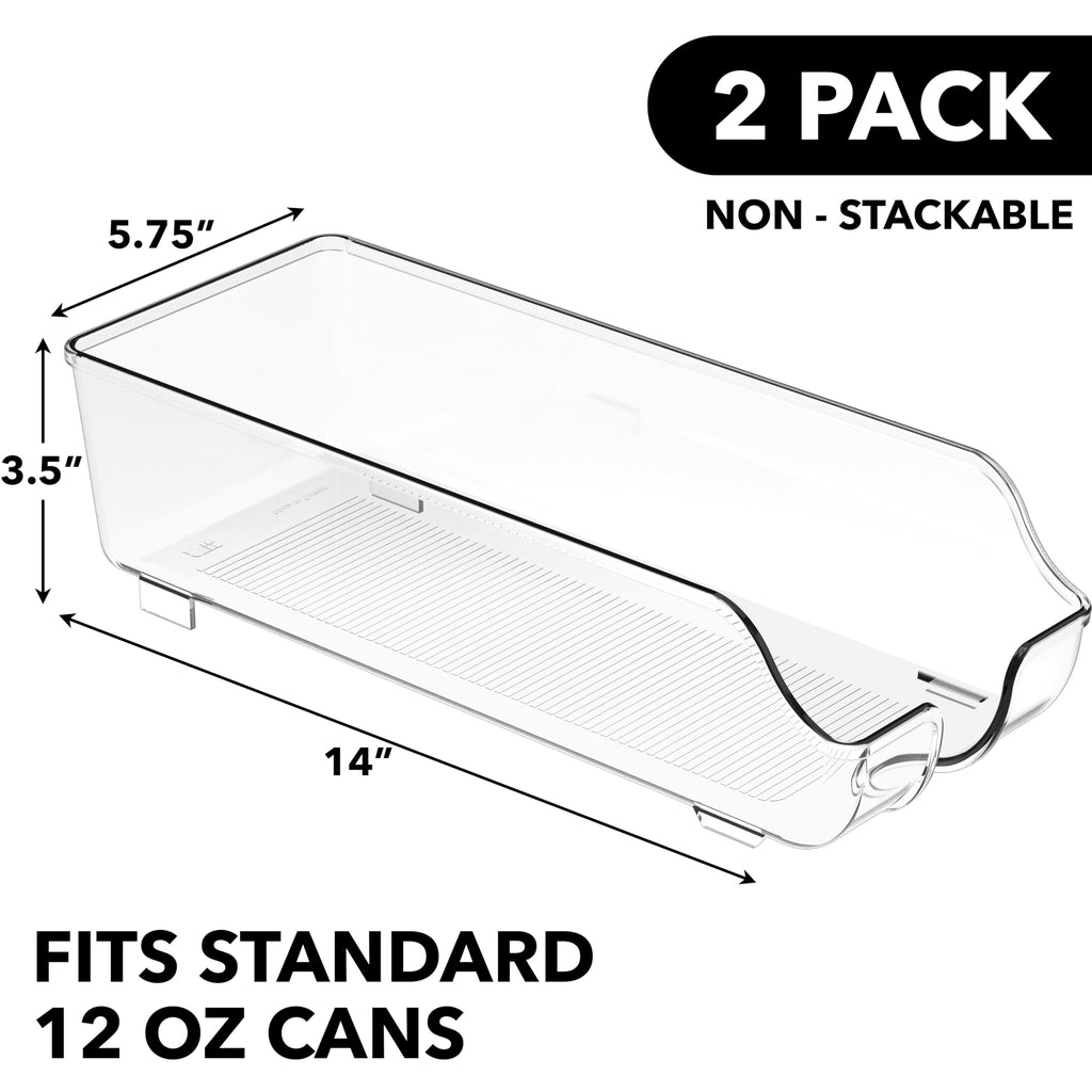 Soda Can Organizer Dispenser Refrigerator/Pantry, Set of 2