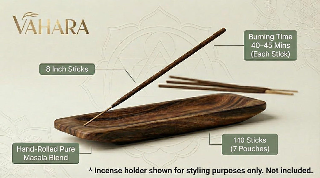 Incense Sticks Variety Pack Natural Masala Incense Sticks, 7 Chakra Sandalwood Incense for Meditation, Yoga &