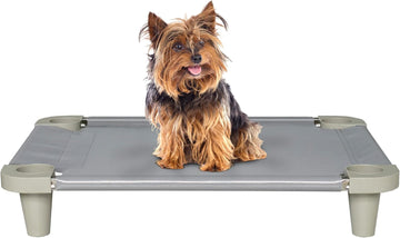 Cooling Elevated Pet Dog Bed Cot for Small Dogs, Washable and Breathable Mesh Fabric, Stainless Steel Frame, Indoor &