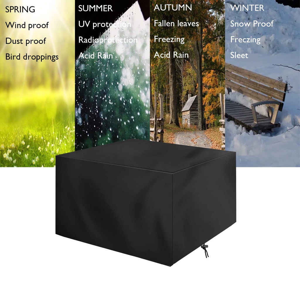 Garden Furniture Cover 57" L x 57" W x 28" H, Waterproof Patio Table Covers, Rectangular Patio Furniture Cover