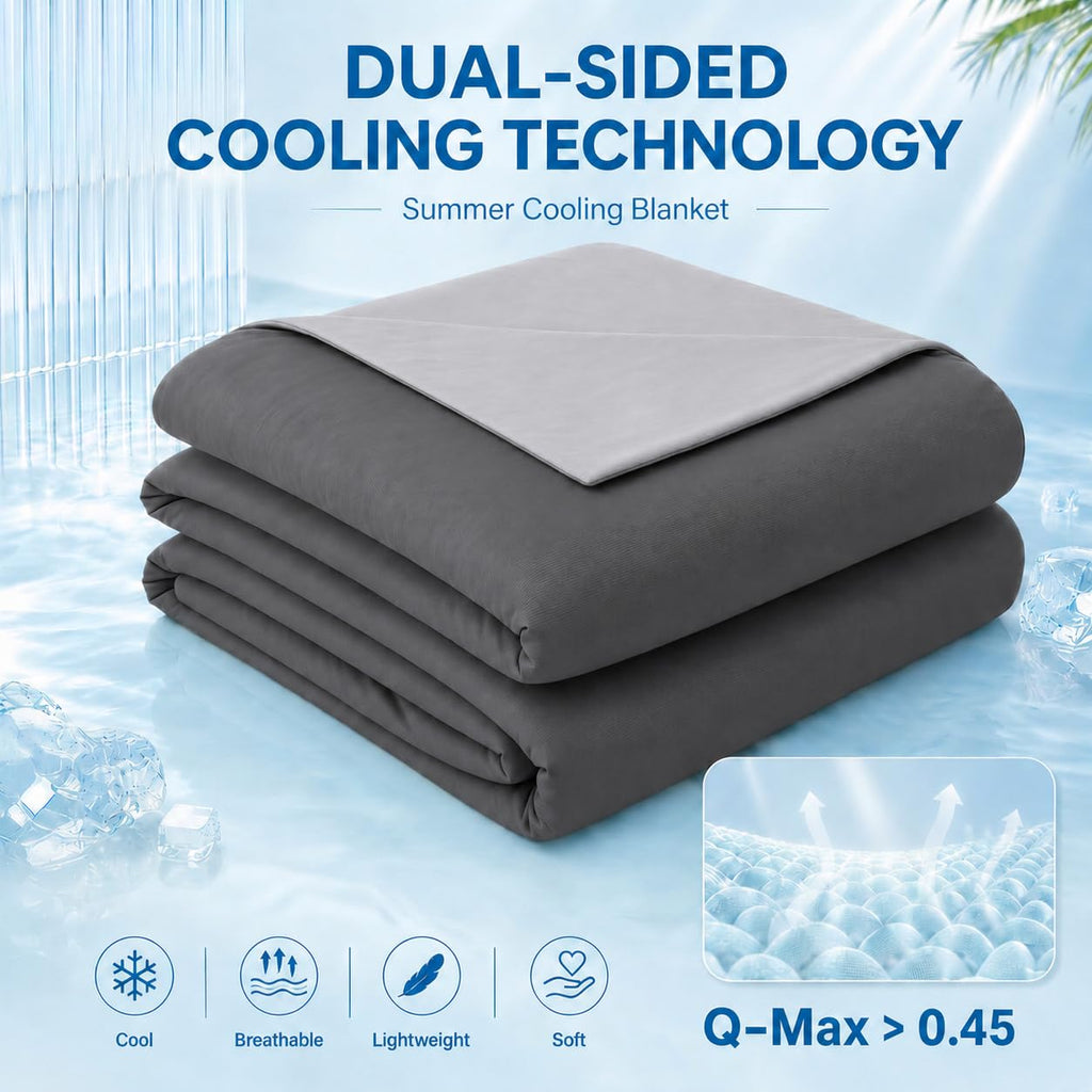 Cooling Comforter Queen Size Cooling Blanket Double-Sided Cool Comforter for Night Sweats Hot Sleepers Lightweight