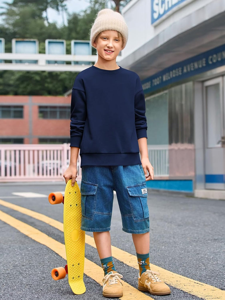 Boys Sweatshirts Kids Fashion Long Sleeve Crewneck Pullover