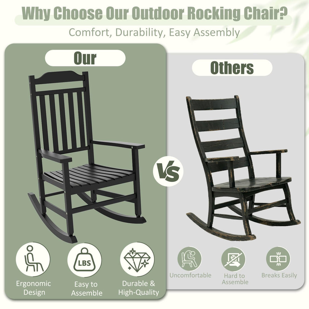 Outdoor Rocking Chairs Set of 2, All Weather Rocking Chair