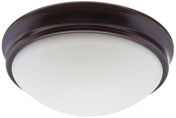Atom - 1-Light 11" Flush Mount - Oil Rubbed Bronze Finish - Opal Glass Shade