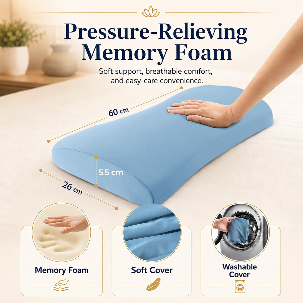 Lumbar Support Pillow for Bed Relief Back Pain: Lower Back Pillow for Sleeping - Memory Foam Waist Pillow - Cooling