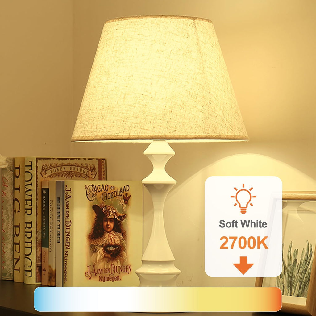 24 Pack A19 LED Light Bulbs Soft Warm White 2700K, 60 Watt Equivalent, Efficient 9W, E26 Standard Base, Non Dimmable
