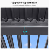 Louvered Pergola 10' x 12' Aluminum Outdoor Pergola with Adjustable Louvers Roof and Integrated Drainage System 70 Mph