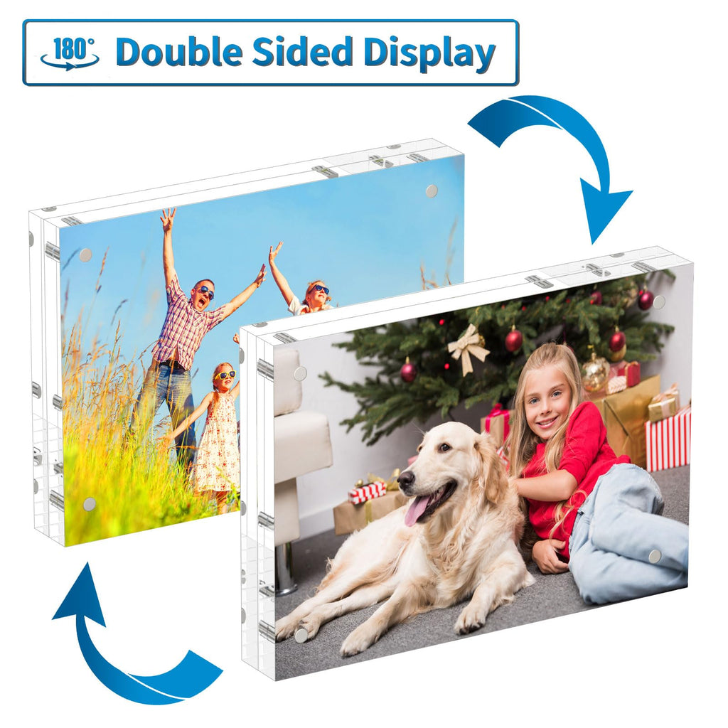 8x10 Acrylic Picture Frames 3 Pack, Clear Picture Frames, 20% Thicker