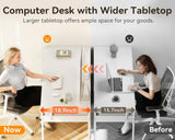 Computer Desk with 6 Drawers, 40 Inch Small Desk with Storage, Reversible Desk with Headphone Hook, Work Study Table