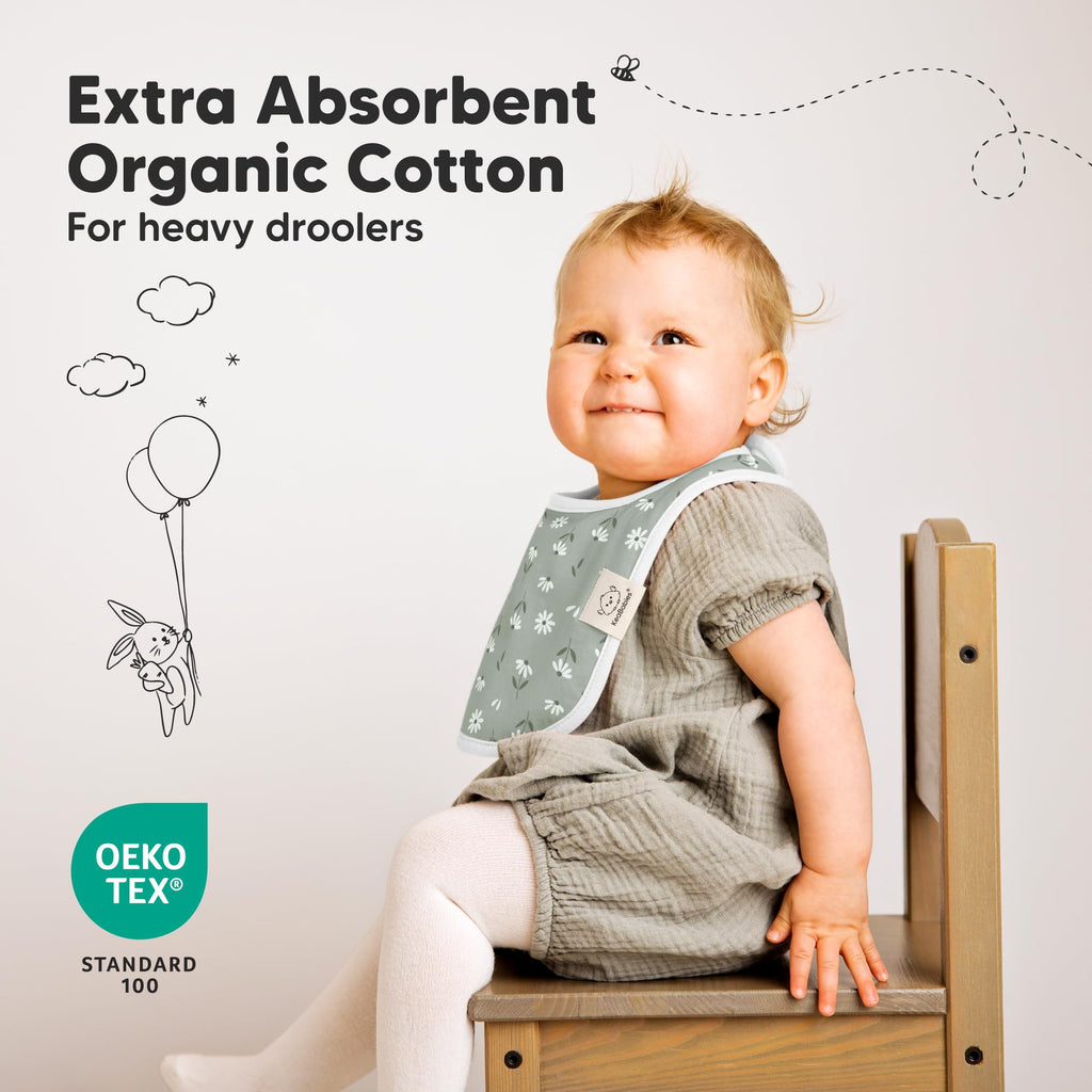 8-Pack Organic Baby Bibs for Drooling and Teething (Fleur)