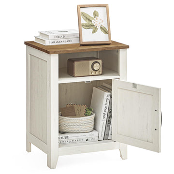 Farmhouse Nightstand with Barn Door, Bedside Table