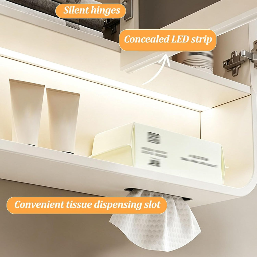 Smart LED Bathroom Medicine Cabinet with Mirror,Carbon Steel Mirror Cabinet | Bathroom Medicine Mirror Cabinet with