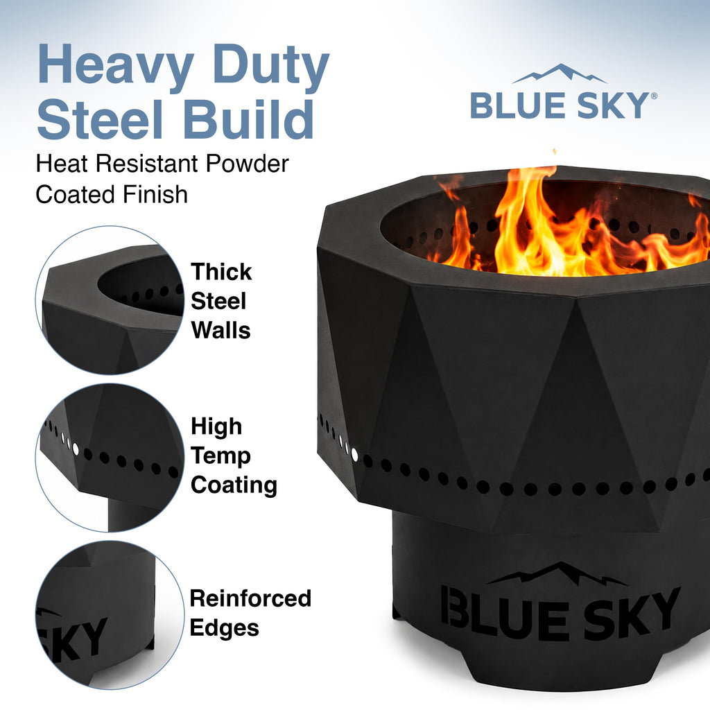 Ridge Portable Fire Pit, Portable Smokeless Fire Pit with Carrying Bag, Black