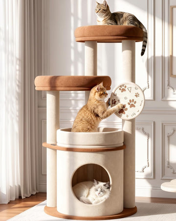Maine Coon Cat Tree for Large Cats, 46" Cat Tower, Stable Base