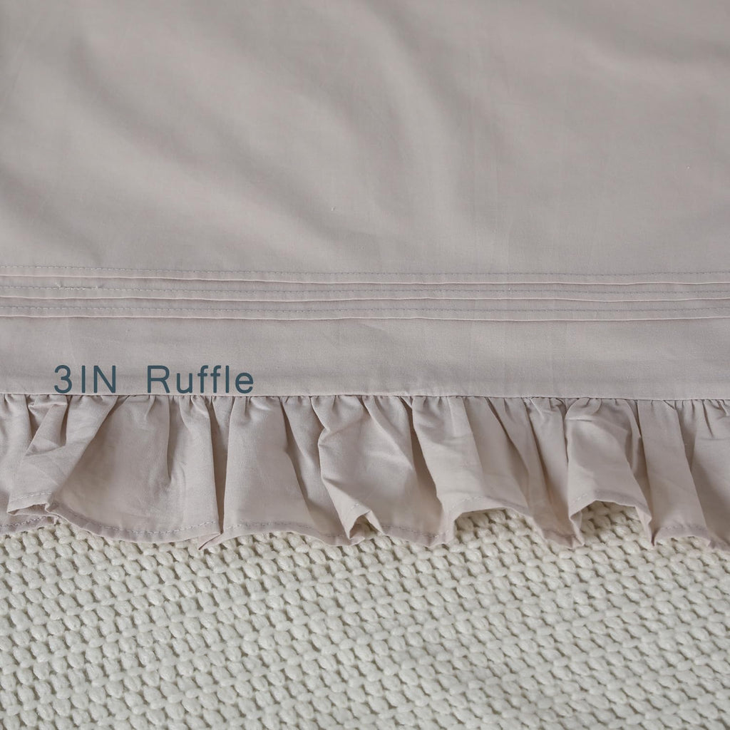 Ruffle Pillow Case Linen Cotton Shabby Chic Victorian Pillow Shams Standard