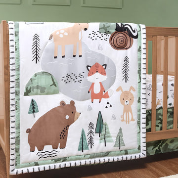3 Piece Baby Crib Bedding Set for Boys - Newborn, Infant & Toddler Nursery Bed Set Decor with Fitted Crib Sheet, Dust