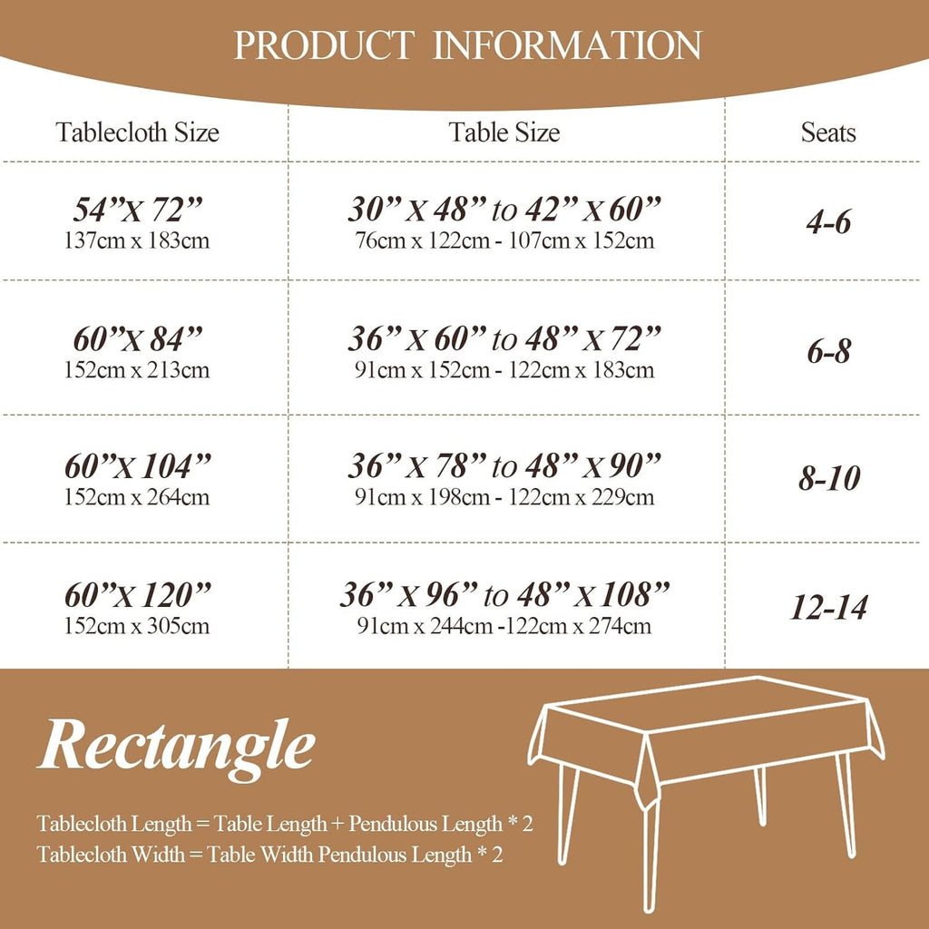 Premium 100% Linen Hemstitch Tablecloth-60 x 104 Inch White, Natural Fabric, Rectangular Tablecloth 