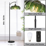 Glass Floor Lamp,Gold Dimmable Standing Lamp with Remote