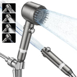 Filtered Shower Head with Handheld,High Pressure Shower Head 4 Spray Modes,ShowerHead with ON/OFF Switch for