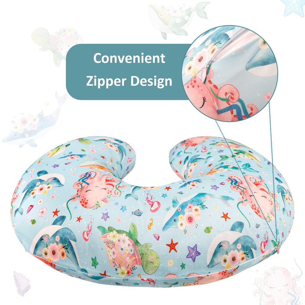 Nursing Pillow Cover Stretchy Removable Cover for Breastfeeding Pillows, Ultra Soft Comfortable Slipcover for Baby