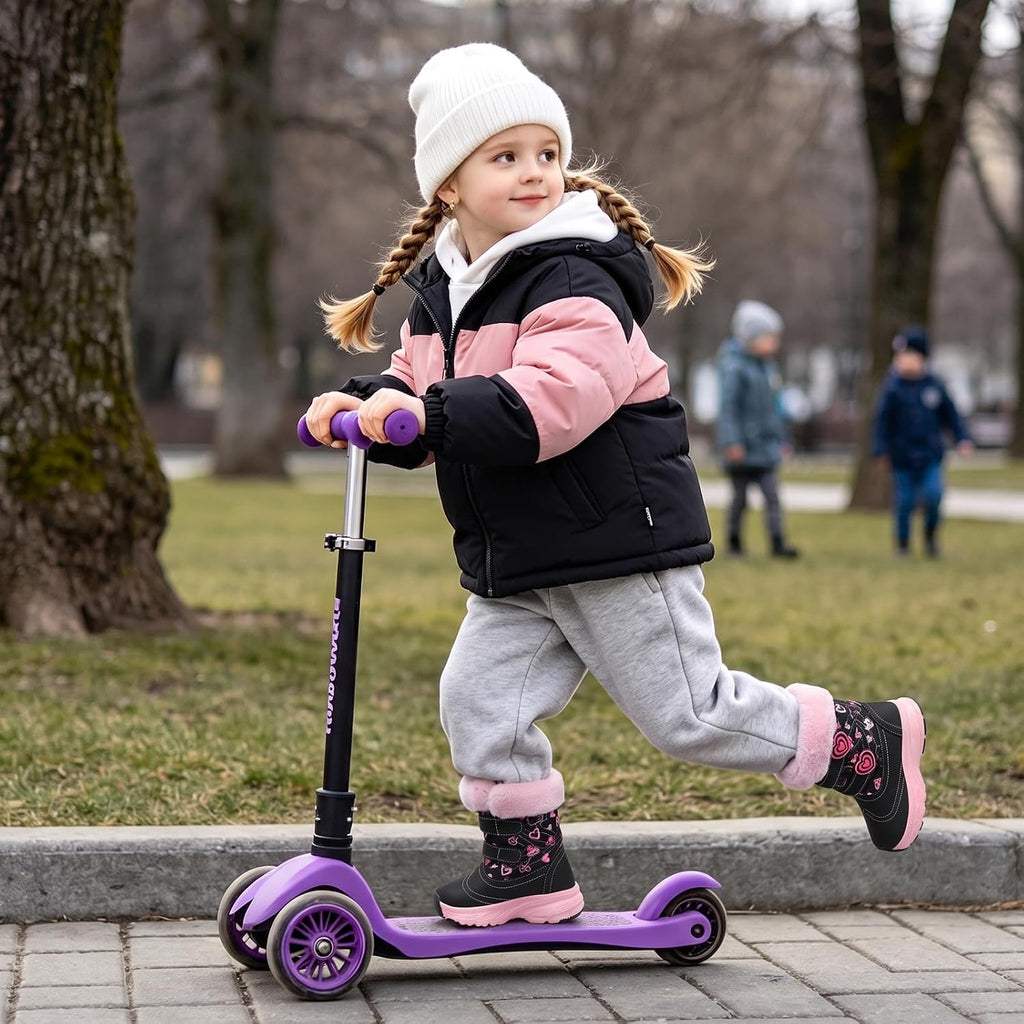 Toddler Girl Boots Kids Snow Boots Fuzzy Winter Shoes