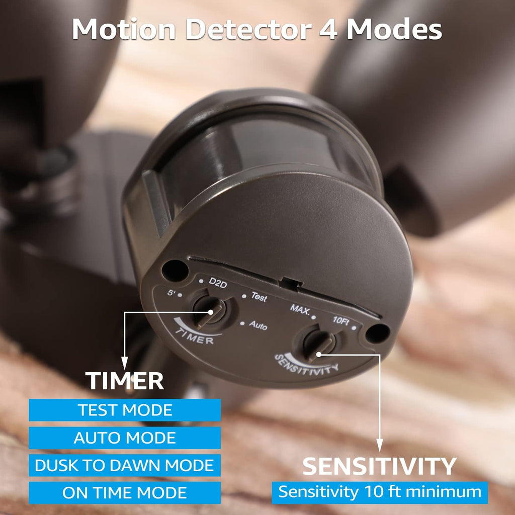 LED Security Light Outdoor Motion Sensor Dusk to Dawn 3000K Bronze | Motion Flood Light for Outside, Dusk to Dawn, UL