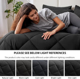 Love's cabin Twin Comforter Set Black, 5 Pieces Twin Bed in a Bag, All Season Bedding Sets with 1 Comforter