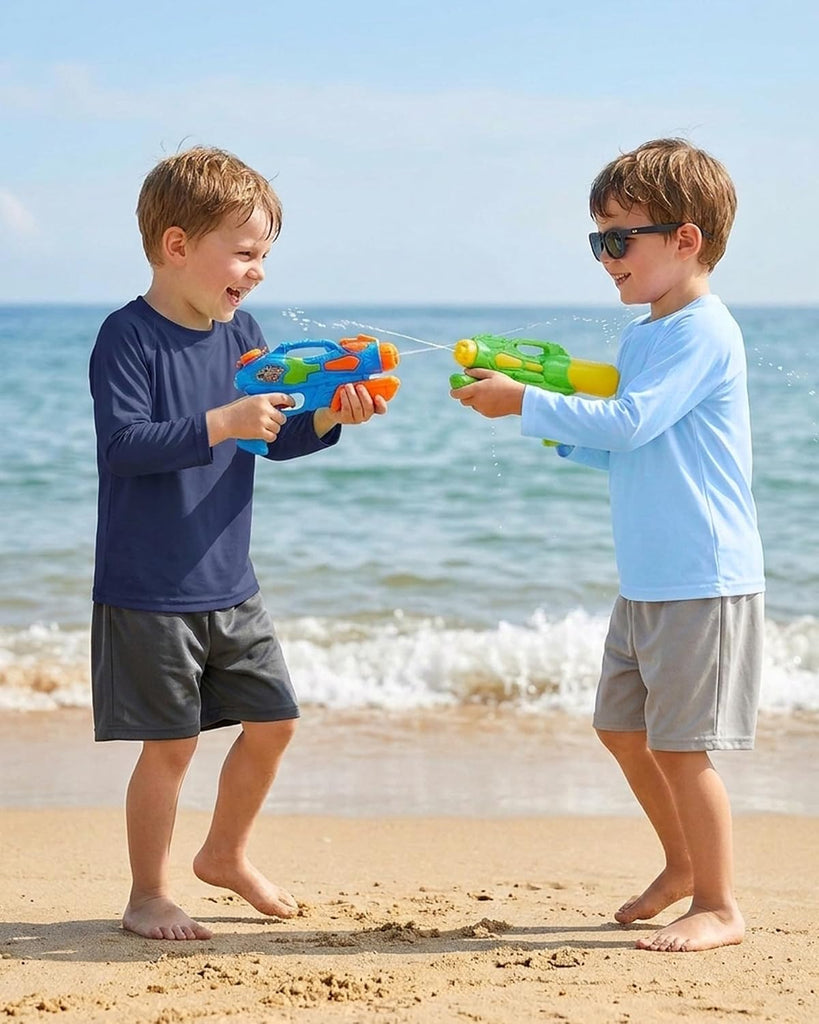 Toddler Boys Long Sleeve Rash Guard Swim Shirts UPF 50+, 6M