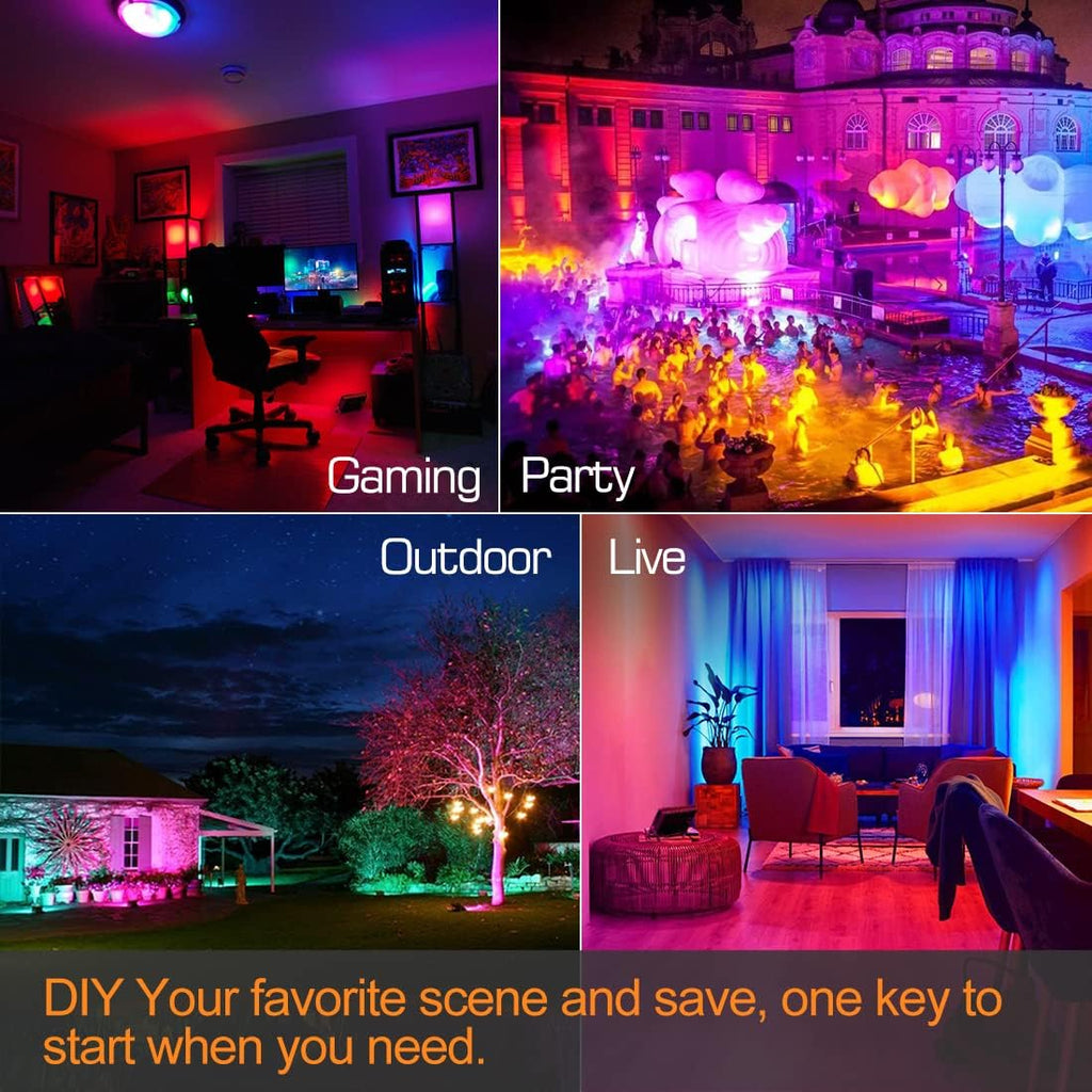 LED Flood Light Outdoor 800W Equivalent 8000LM Smart RGB Landscape Lighting | APP Control, DIY Scenes - Timing - Warm