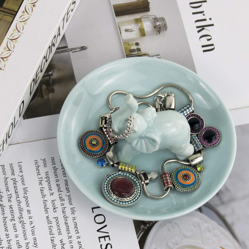 Elephant Gifts for Women Mom, Blue Elephant Ring Holder for Jewelry, Christmas Birthday Gifts for Women Mom Her